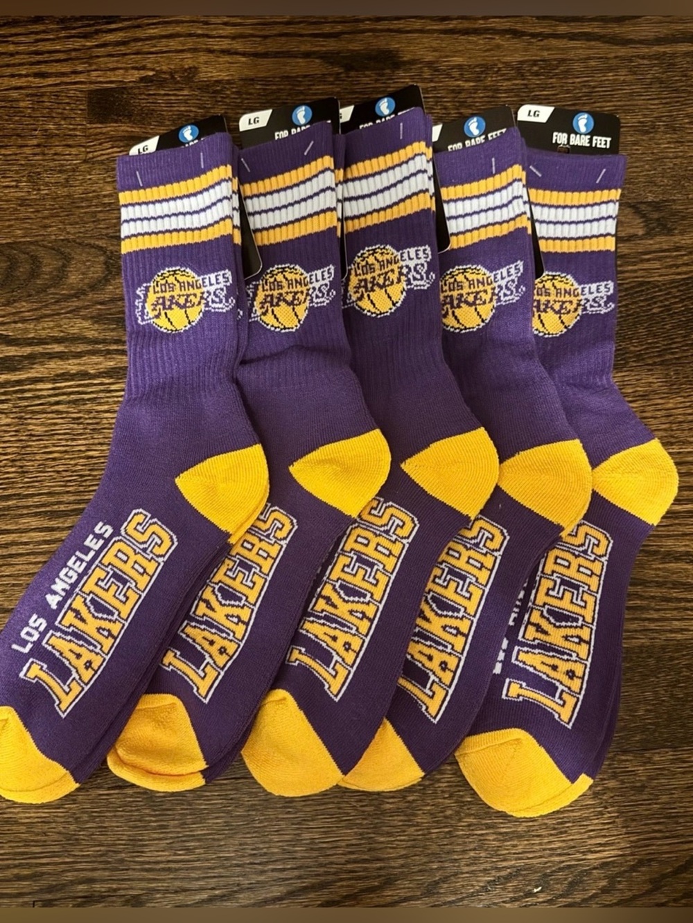 NBA - Los Angeles Lakers Crew socks - 5 pack - nwt